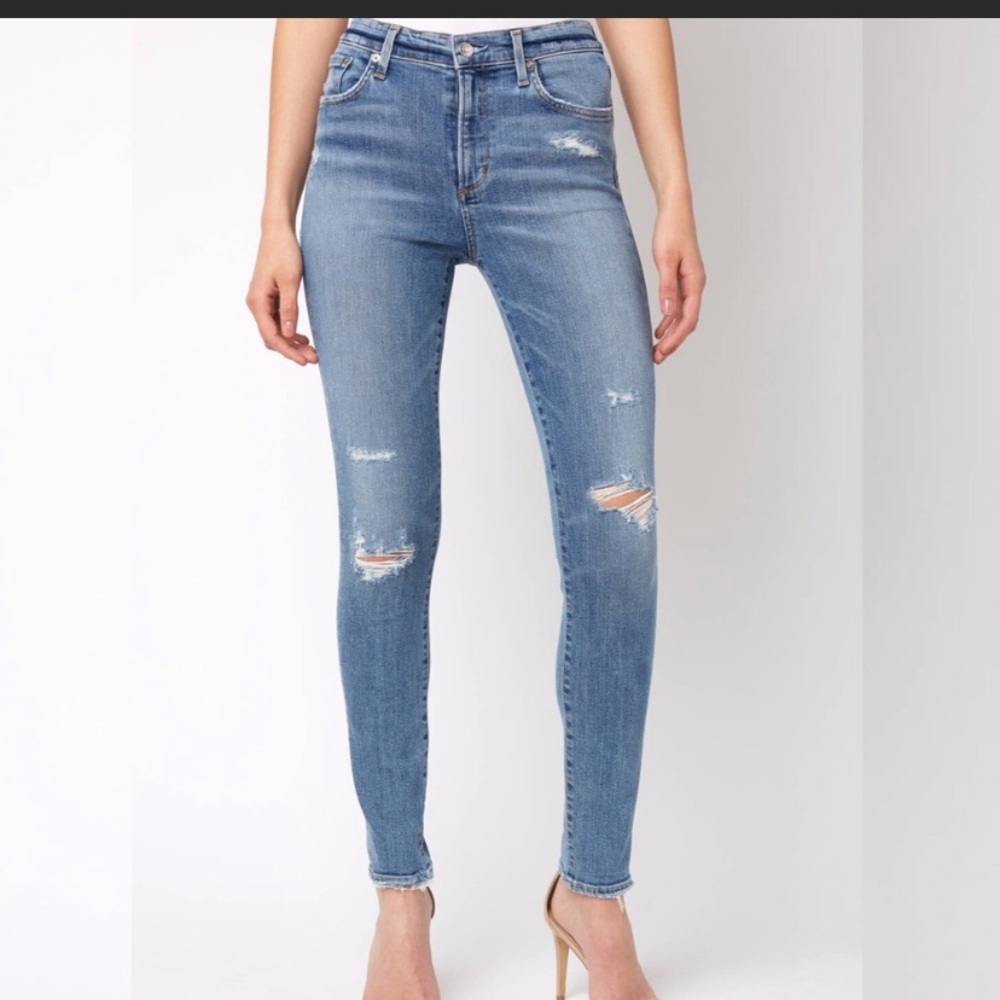 Agolde Sophie Hi Rise Distressed Jeans